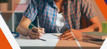 Student sitting on a desk